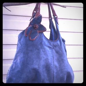 Blue Leather Vera Pelle purse